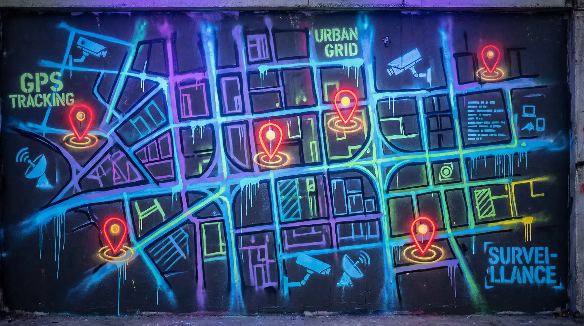同人志h 狗仔追踪地图 - 城市涂鸦风格